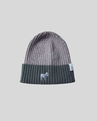 Merino Mütze mit Esel-Stickerei Color Block