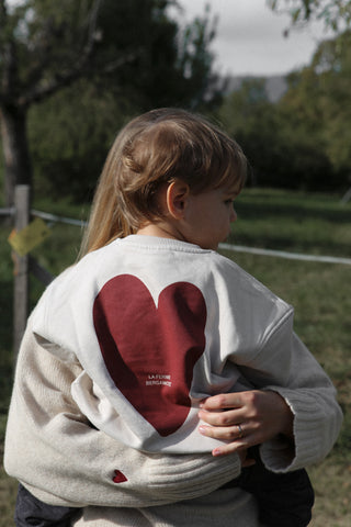 Baumwoll Pulli mit Herz Druck