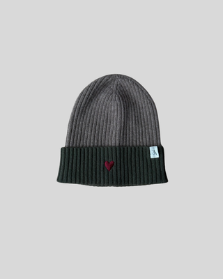 Merino Mütze mit Herz-Stickerei Color Block