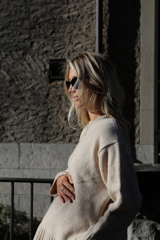 Merino Pullover mit Herz-Stickerei