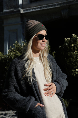 Merino Beanie im Color Block Design